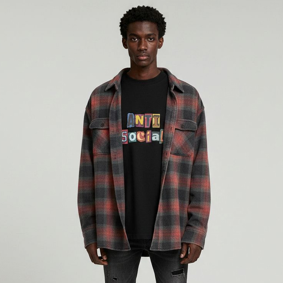 Socially Unavailable - Antisocial High Neck Tee